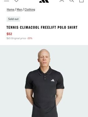 adidas Black Men's Polo with White Logo